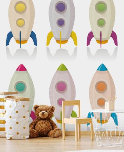 Cartoon Rockets Lined Up Wallpaper Cartoon Rockets Lined Up Wallpaper