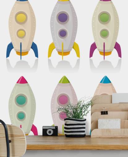 Cartoon Rockets Lined Up Wallpaper Cartoon Rockets Lined Up Wallpaper