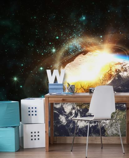 Asteroid Impact from Space Wall Mural Asteroid Impact from Space Wall Mural