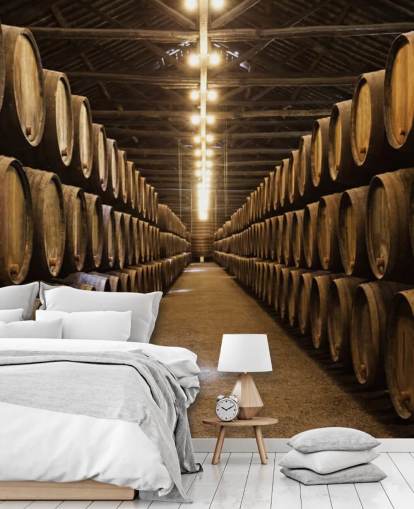 Fondo de pantalla de bodega con barriles Fondo de pantalla de bodega con barriles