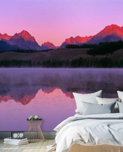 roze bergketen behang roze bergketen behang