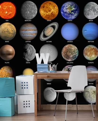 The Solar System Wall Mural Wallpaper The Solar System Wall Mural Wallpaper