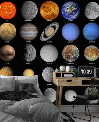 The Solar System Wall Mural Wallpaper The Solar System Wall Mural Wallpaper