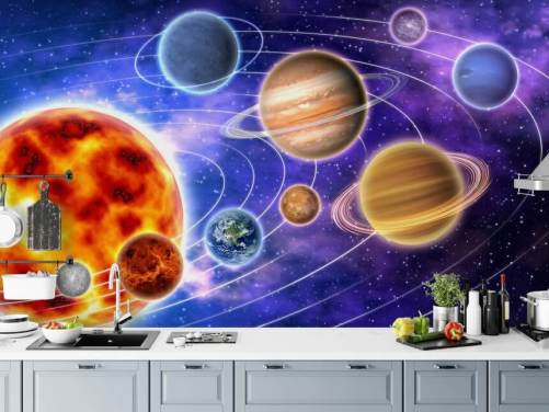 Planets Orbiting Sun Space Wallpaper