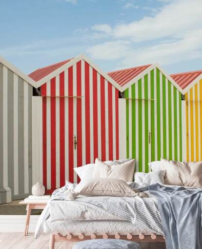 Stripey Farverige Huts Baggrund Stripey Farverige Huts Baggrund