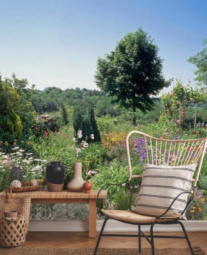 Quaint English Garden in Summer Wall Mural Quaint English Garden in Summer Wall Mural