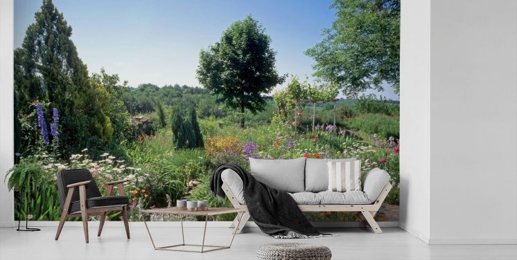 Quaint English Garden in Summer Wall Mural