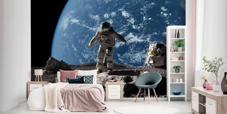 custom astronaut wallpaper mural called The Astronaut for children's bedrooms