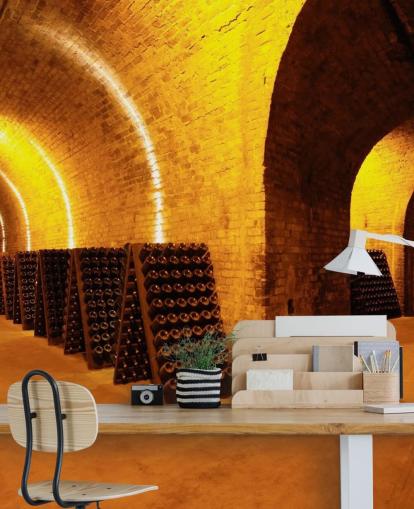 Lit Wine Tunnels 3D Bakgrund Lit Wine Tunnels 3D Bakgrund