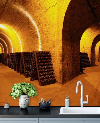 Lit Wine Tunnels 3D Bakgrund Lit Wine Tunnels 3D Bakgrund