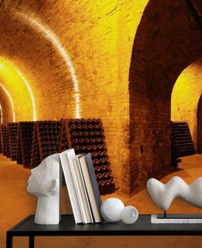 Lit Wine Tunnels 3D Bakgrund Lit Wine Tunnels 3D Bakgrund