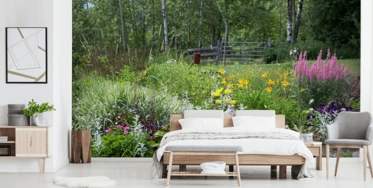 British Flower Garden Wall Mural