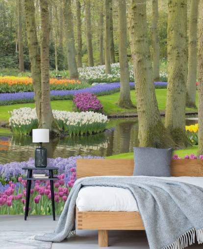 Värikäs tulppaanit Park seinämaalaus Värikäs tulppaanit Park seinämaalaus