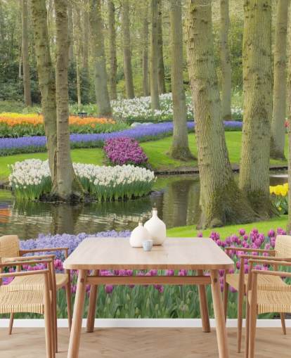 Farverige Tulipaner Park vægmaleri Farverige Tulipaner Park vægmaleri
