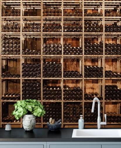 dark customisable wine cellar wallpaper mural called Wine Racks by Image Source for restaurants, kitchens and basements dark customisable wine cellar wallpaper mural called Wine Racks by Image Source for restaurants, kitchens and basements