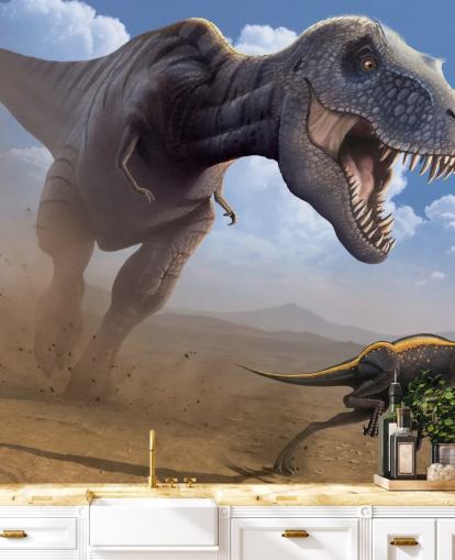 Tyrannosaurus Rex Lunch Wall Mural Wallpaper Tyrannosaurus Rex Lunch Wall Mural Wallpaper