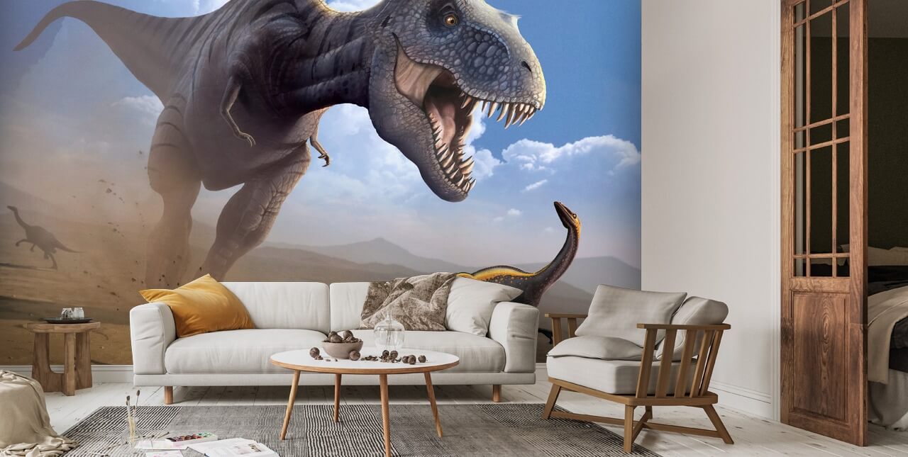 Tyrannosaurus Rex Lunch Wall Mural | Wallsauce US