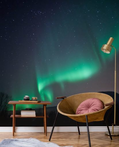 Green and Blue Nights Sky Wall Mural Green and Blue Nights Sky Wall Mural