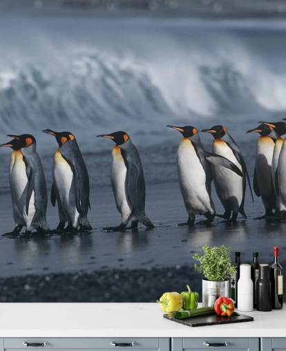 Fondo de pantalla de pingüinos haciendo cola Fondo de pantalla de pingüinos haciendo cola