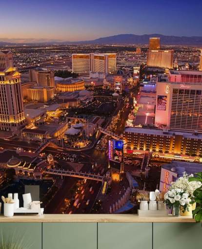 customisable las vegas wallpaper mural called Vegas at Night customisable las vegas wallpaper mural called Vegas at Night