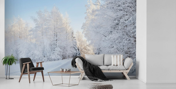 Snowy Trees Wall Mural