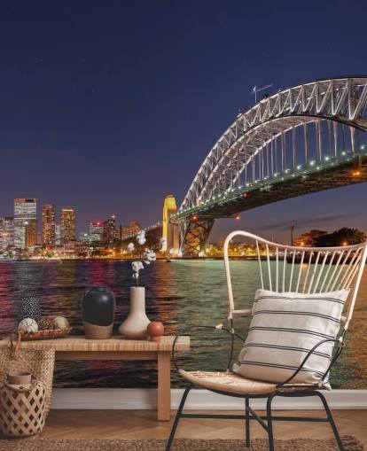 verlicht sydney bridge's nachts behang verlicht sydney bridge's nachts behang