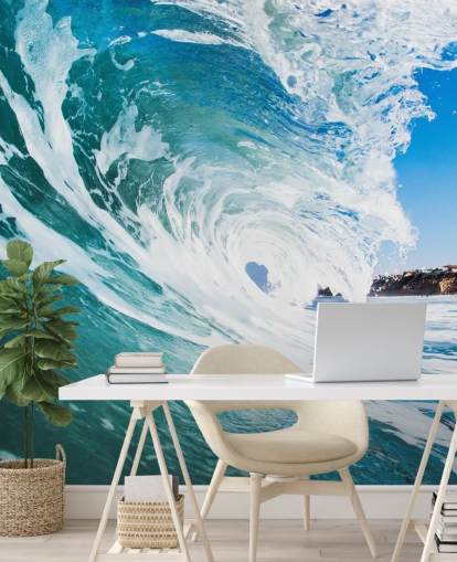 blue wave wallpaper mural called Rolling Waves by Image Source for teen's bedrooms and games rooms blue wave wallpaper mural called Rolling Waves by Image Source for teen's bedrooms and games rooms