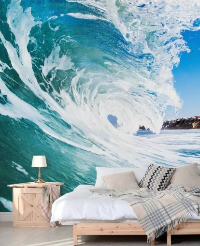 blue wave wallpaper mural called Rolling Waves by Image Source for teen's bedrooms and games rooms blue wave wallpaper mural called Rolling Waves by Image Source for teen's bedrooms and games rooms