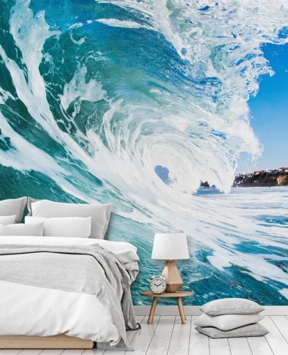 blue wave wallpaper mural called Rolling Waves by Image Source for teen's bedrooms and games rooms blue wave wallpaper mural called Rolling Waves by Image Source for teen's bedrooms and games rooms