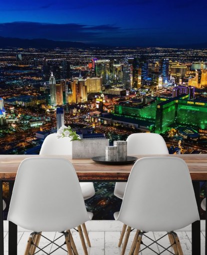 las vegas iluminou o mural de parede à noite las vegas iluminou o mural de parede à noite