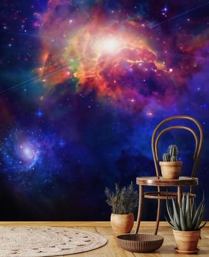 Wandbild Space for Child's Bedroom, personalisierbar, blau und lila Wandbild Space for Child's Bedroom, personalisierbar, blau und lila