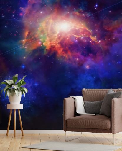 blå och lila anpassningsbar rymdtapet väggmålning som heter Space for Children's Bedroom blå och lila anpassningsbar rymdtapet väggmålning som heter Space for Children's Bedroom