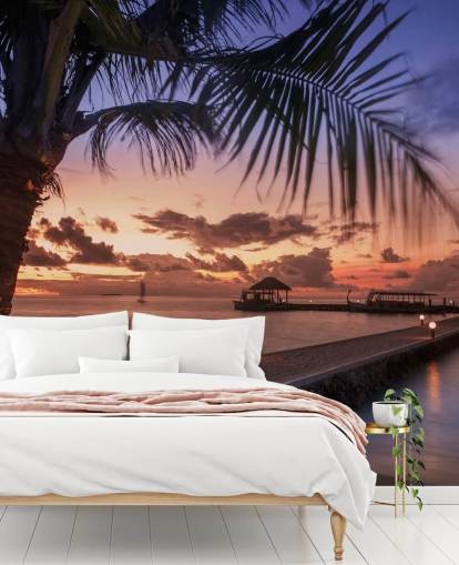 Peaceful Maldives Sunset Photo Wallpaper Peaceful Maldives Sunset Photo Wallpaper