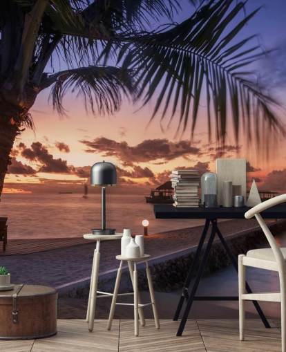 Peaceful Maldives Sunset Photo Wallpaper Peaceful Maldives Sunset Photo Wallpaper