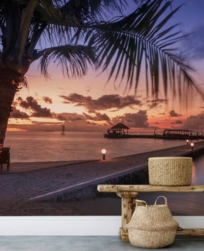 Peaceful Maldives Sunset Photo Wallpaper Peaceful Maldives Sunset Photo Wallpaper