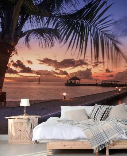 Fredelig Maldiverne Sunset Photo Wallpaper Fredelig Maldiverne Sunset Photo Wallpaper