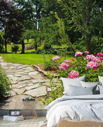 Decorazione murale con giardino di rose Decorazione murale con giardino di rose