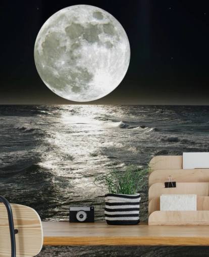 white customizable moon wallpaper mural called Moon for bedrooms white customizable moon wallpaper mural called Moon for bedrooms
