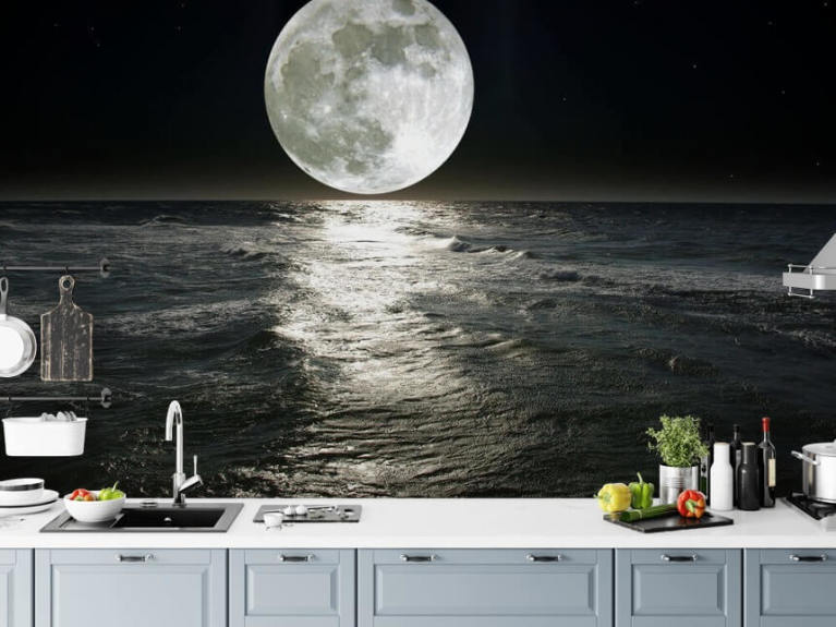 Beibehang Exclusive BRZ0637 Beautiful Night Theme Moon Stars HD 3D Wallpaper(121  cm x 91 cm) : Amazon.in: Home Improvement