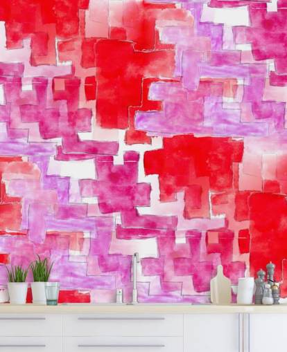 Papier Peint Abstrait Bleu et Rose Papier Peint Abstrait Bleu et Rose