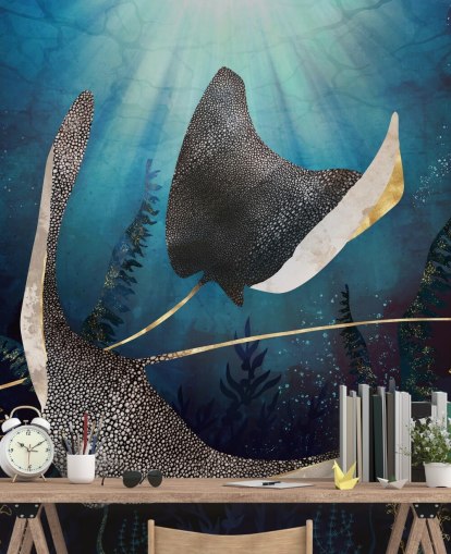 stingray navy and gold colour wallpaper stingray navy and gold colour wallpaper