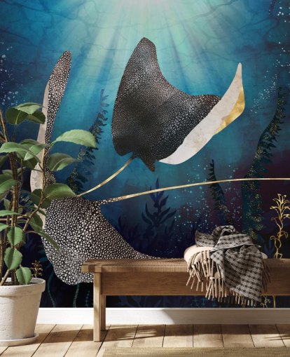 papel pintado de color azul marino y dorado papel pintado de color azul marino y dorado