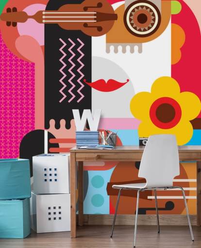 Buntes Musik-Gesicht Tapete Buntes Musik-Gesicht Tapete