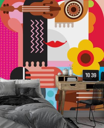 Colourful Music Face Wallpaper Colourful Music Face Wallpaper