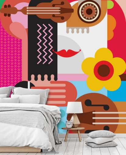 Buntes Musik-Gesicht Tapete Buntes Musik-Gesicht Tapete