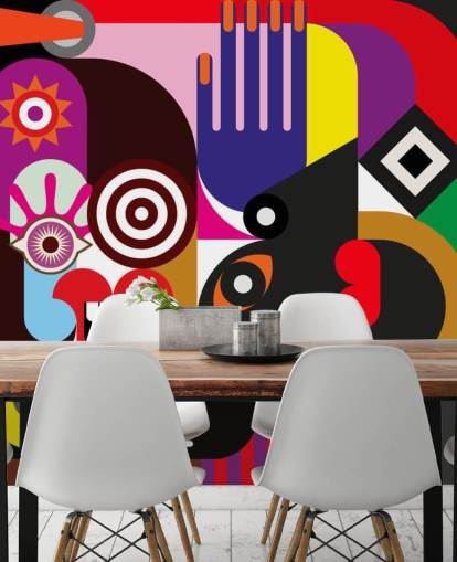 colorful abstract wallpaper mural called Abstract Women for living rooms and bedrooms colorful abstract wallpaper mural called Abstract Women for living rooms and bedrooms