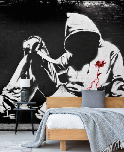Moletom Banksy com Faca Graffiti Mural Moletom Banksy com Faca Graffiti Mural
