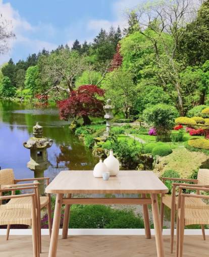 papel de parede de jardim estilo oriental papel de parede de jardim estilo oriental