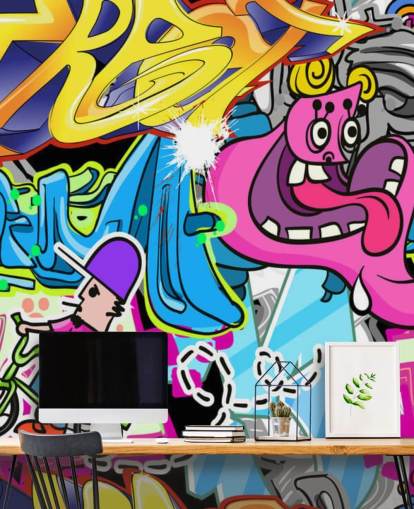 Tegneserie Graffiti Wall Art Mural Tegneserie Graffiti Wall Art Mural