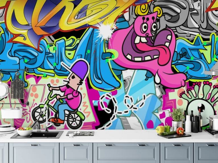 3D Graffiti Wall Mural Wallpaper 248 | Jessartdecoration
